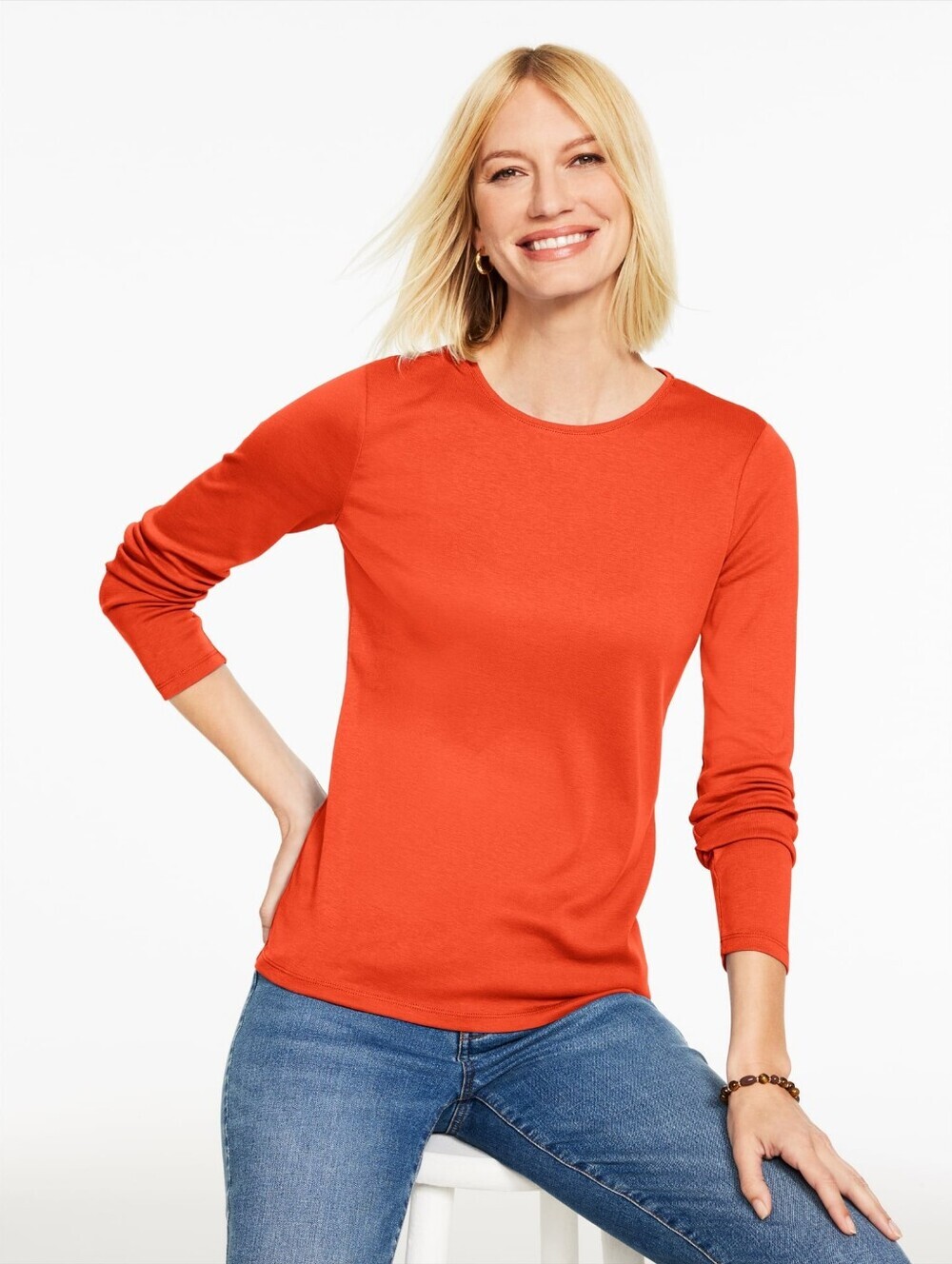 NWT The Talbots Tee Orange Pima Cotton Size XLP